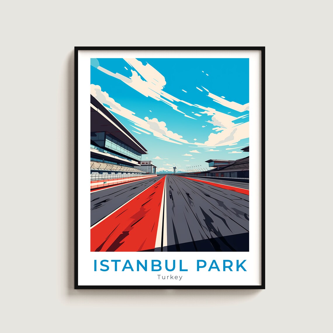 Istanbul Park Turkey Grand Prix Track Straight Vintage Sports Poster