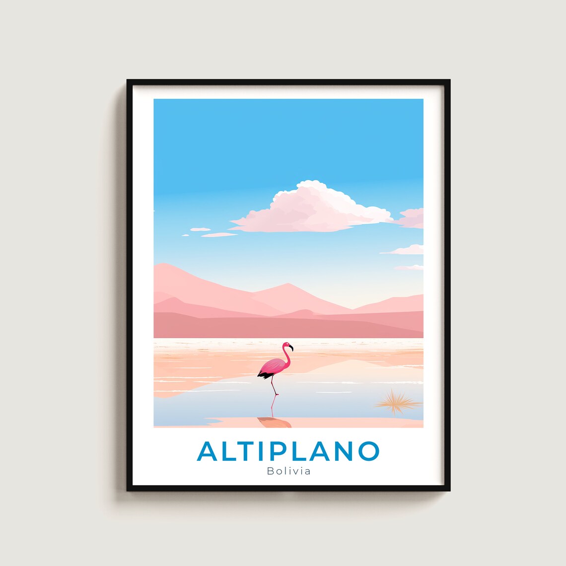 Altiplano Travel Poster Wall Art Gift Bolivia Print Home Decor Lovers Hanging