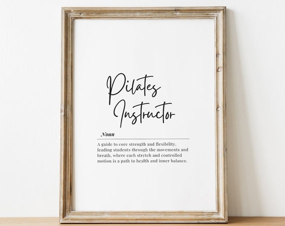 Pilates Instructor Print Home Studio Decor Fitness Wall Art Wellness Poster Motivational Quote Instant
