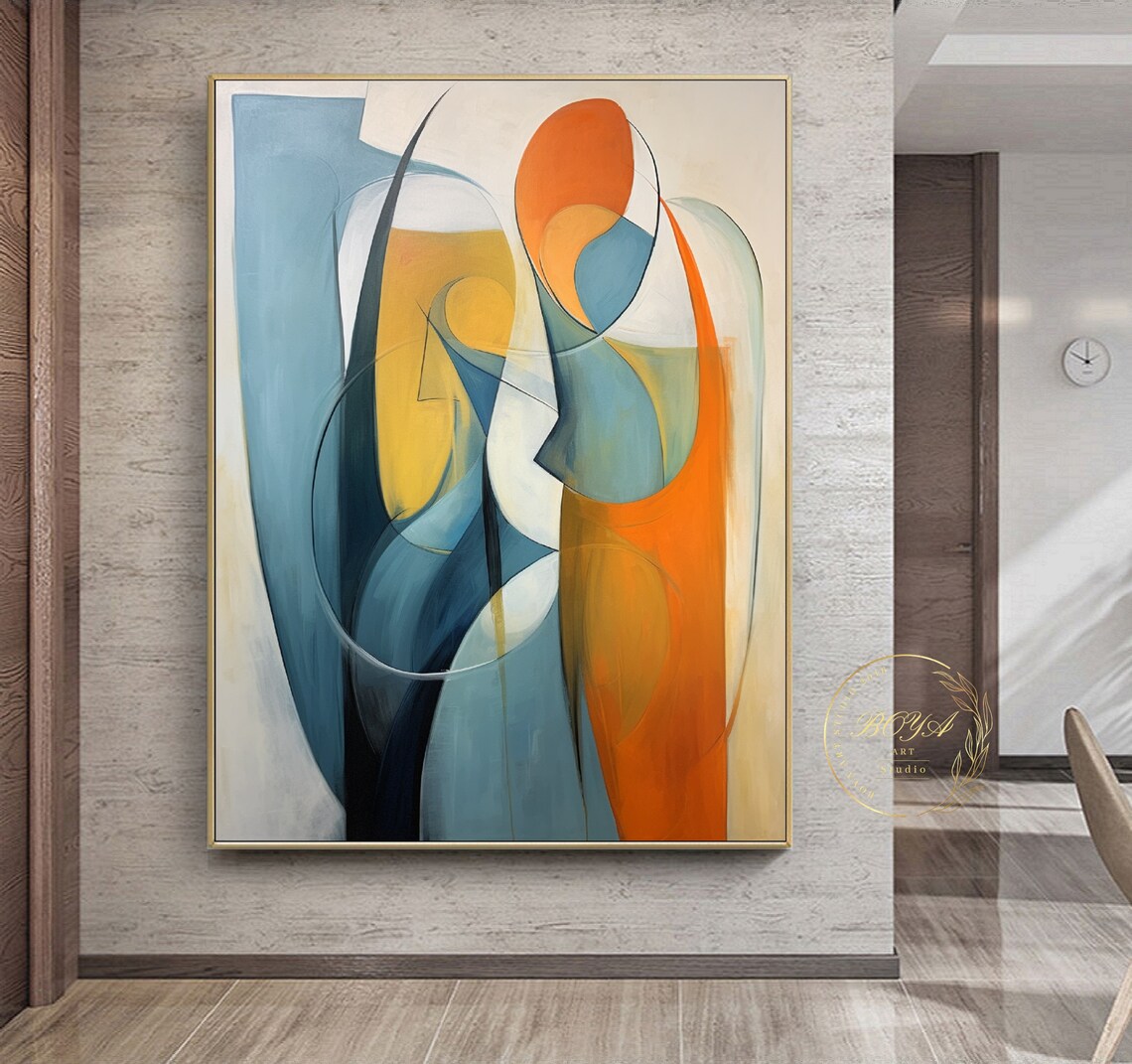 Orange Abstract Portrait Art Print, Modern Wall Art - Image 3