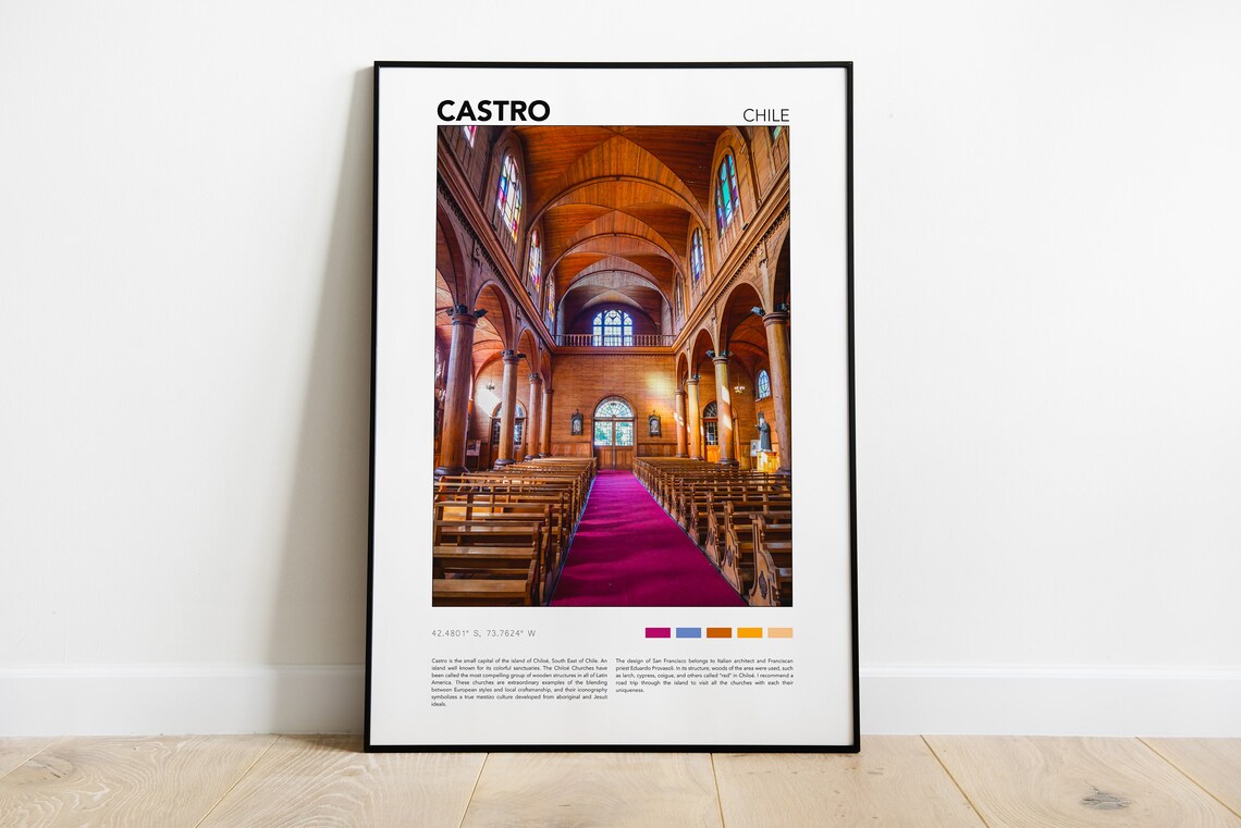 Castro Chile Wooden Church Interior Chiloé Heritage Travel Print