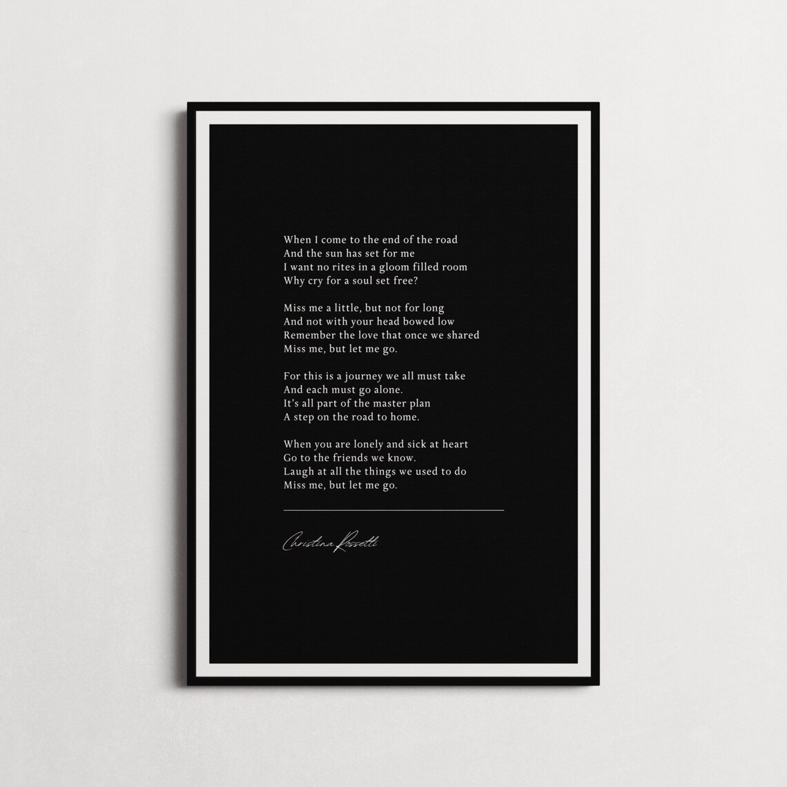 Christina Rossetti Miss Me But Let Me Go Poem Poster Grief Comfort Gift - Image 5