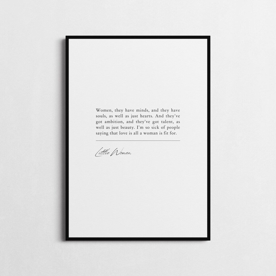 Louisa May Alcott Women They Have Minds And They Have Souls Little Women Print Inspirational Wall Dcor Little Women Poster - Image 2