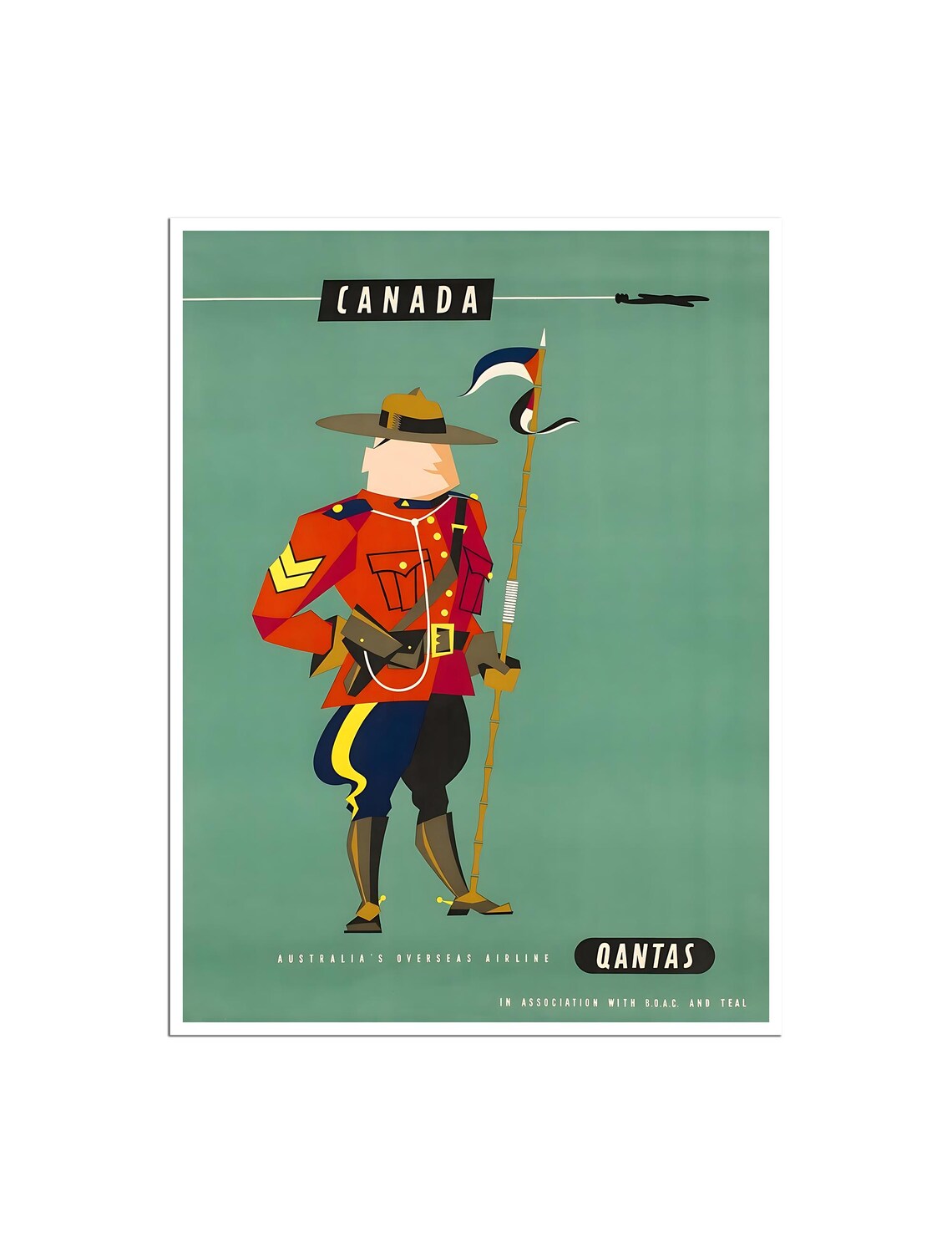 Canada Travel Poster, Mountie Wall Art Print