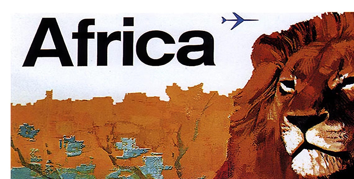 Sabena Africa Lion Belgian World Airlines Golden Age Classic Poster - Image 2