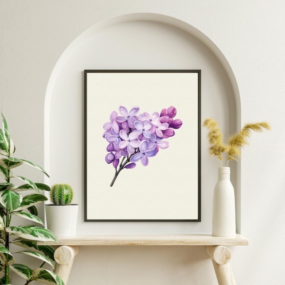 Set 15 Lavender Art Prints Botanical Wall Purple Floral Decor Instant Home Illustration