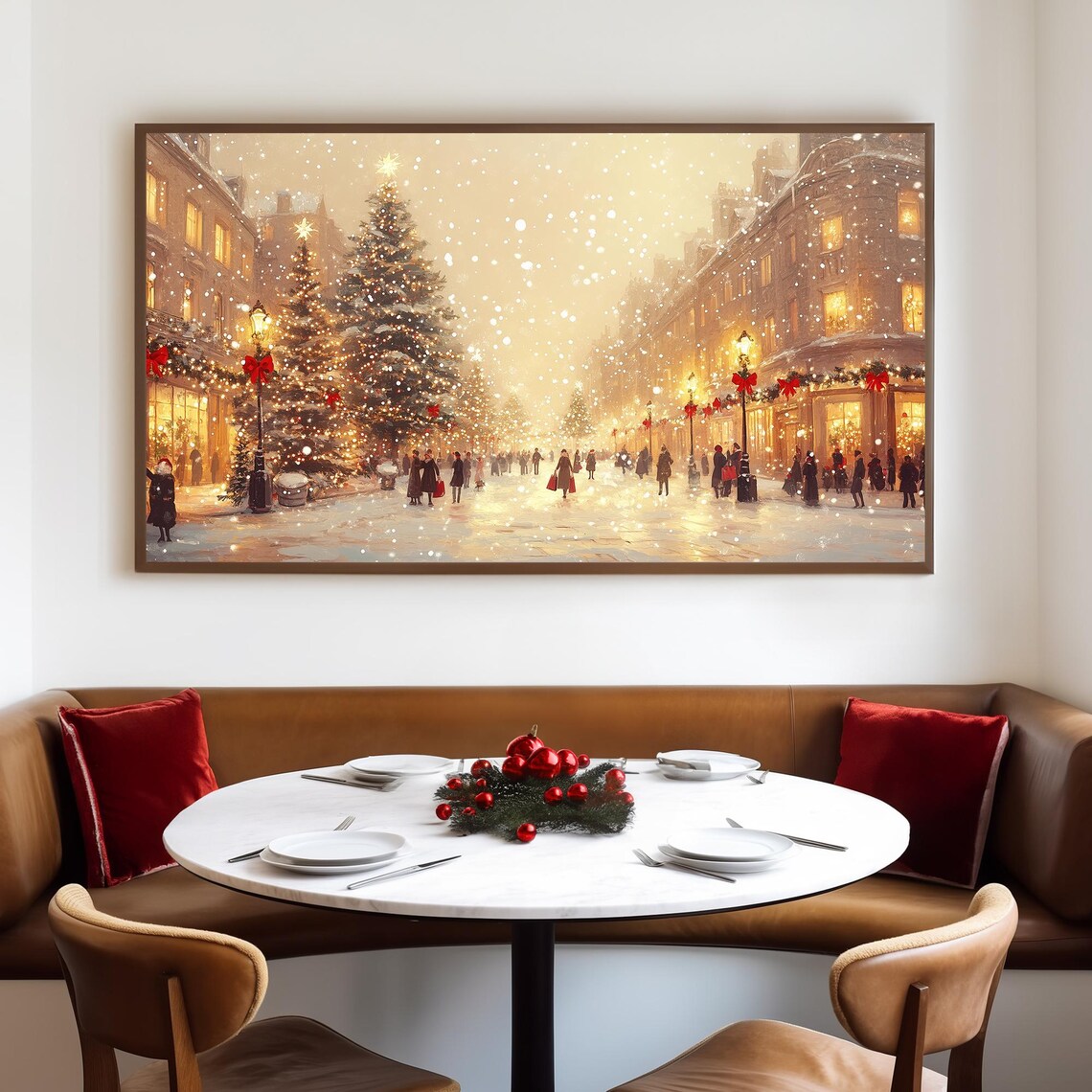 Neutral Christmas Tree, Winter Holiday Art Print - Image 4