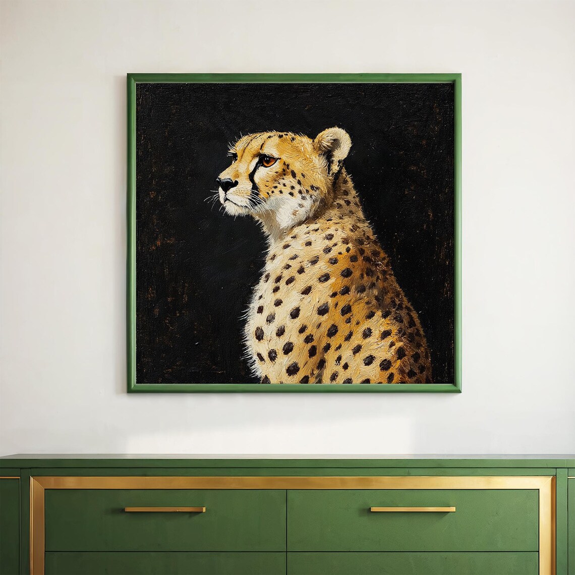 Antique Cheetah Portrait, Minimalist Art Print - Image 4