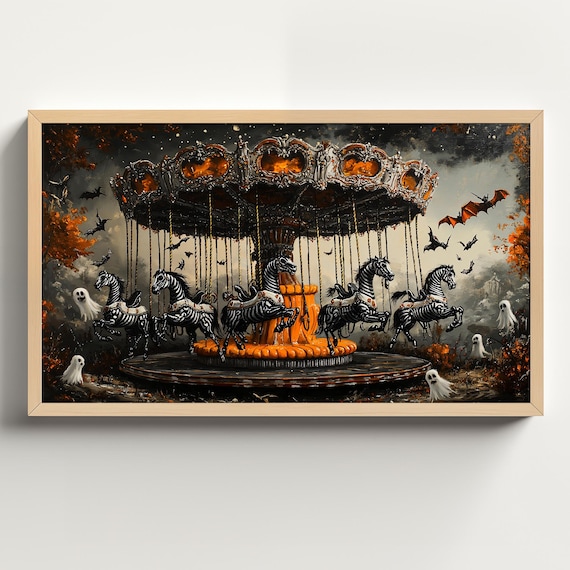 Halloween Horror Haunted Carnival Ride Art Print