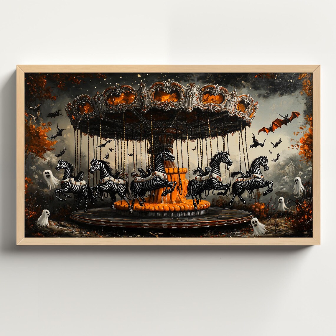 Halloween Horror Haunted Carnival Ride Art Print