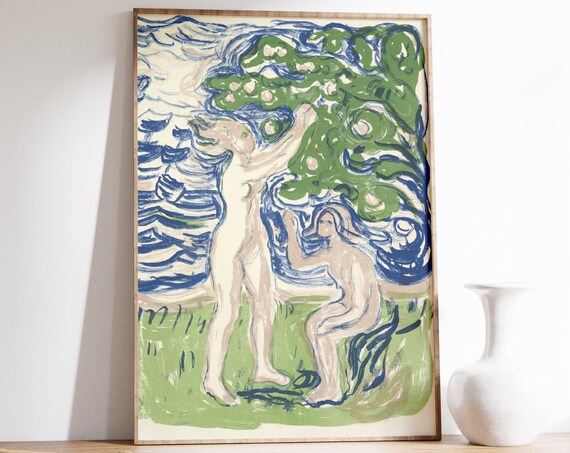 Edvard Munch Girls Picking Apples, Vintage Print