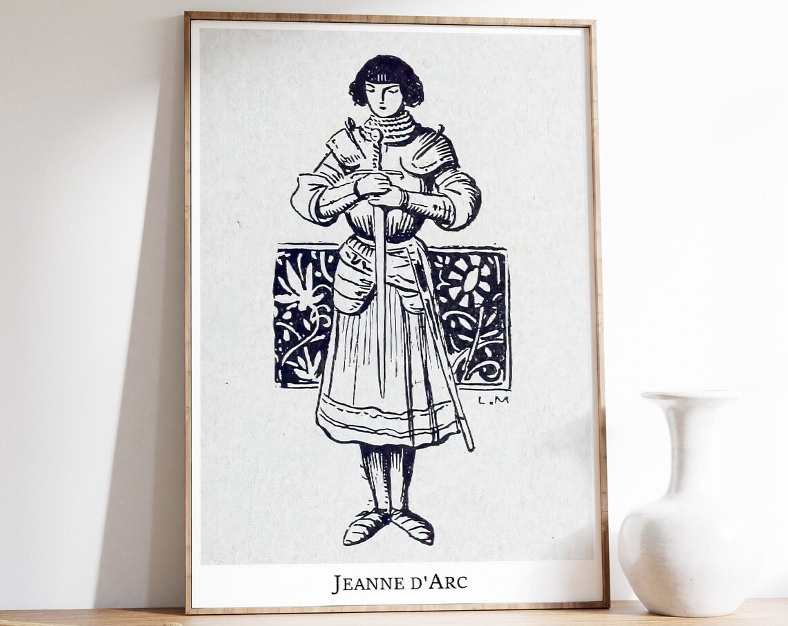 Joan Of Arc Vintage Poster, French Woman Warrior Art Print