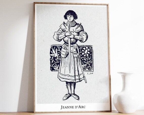 Joan Of Arc Vintage Poster, French Woman Warrior Art Print