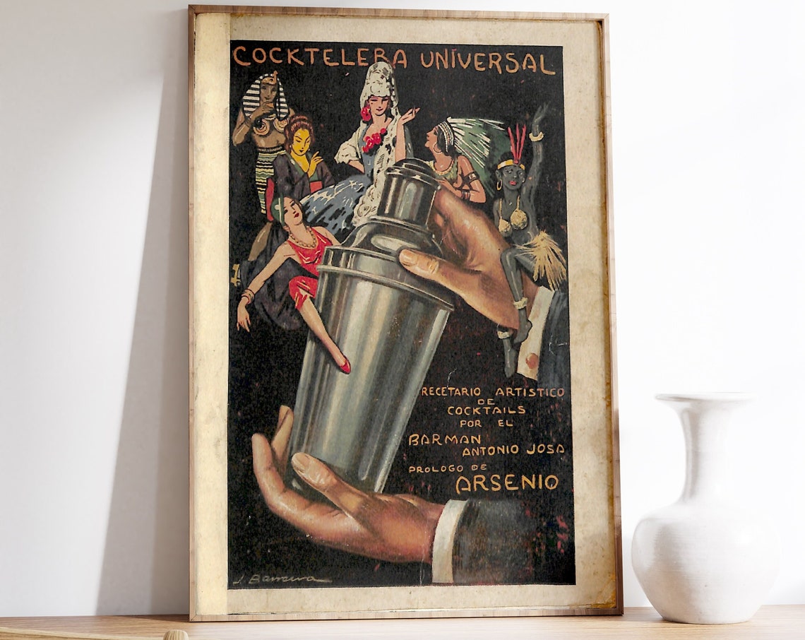 French Cocktail Bar, Funny Bartender Travel Poster