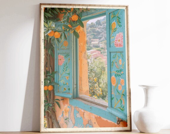 Vintage French Orange Grove, Botanical Travel Poster