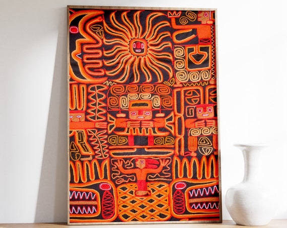 Incan Weaving Vintage Poster Print, Peru Wall Art