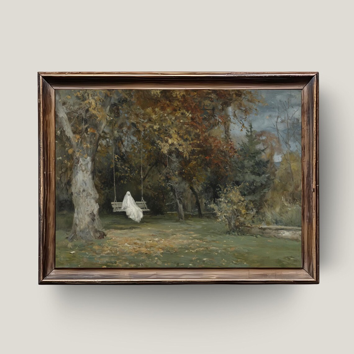 On Swing Halloween Print Spooky Gothic Wall Art