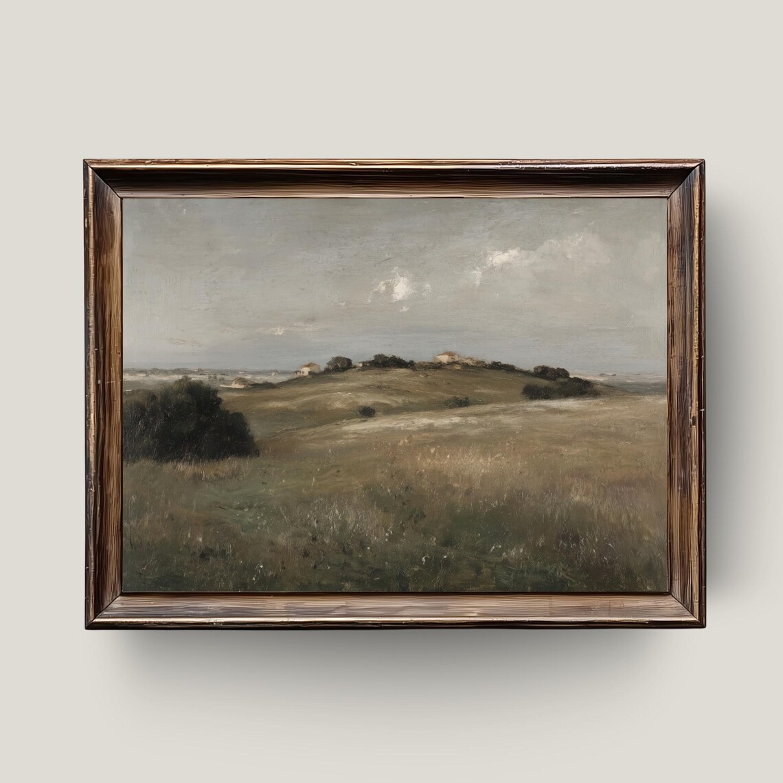 Rustic Farmhouse Landscape Vintage Countryside Oil Painting Fields Poster