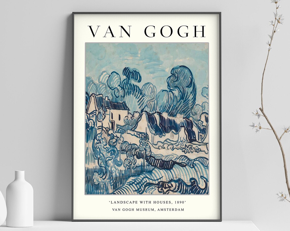 Van Gogh Exhibition Poster, Landscape With Houses - Image 3