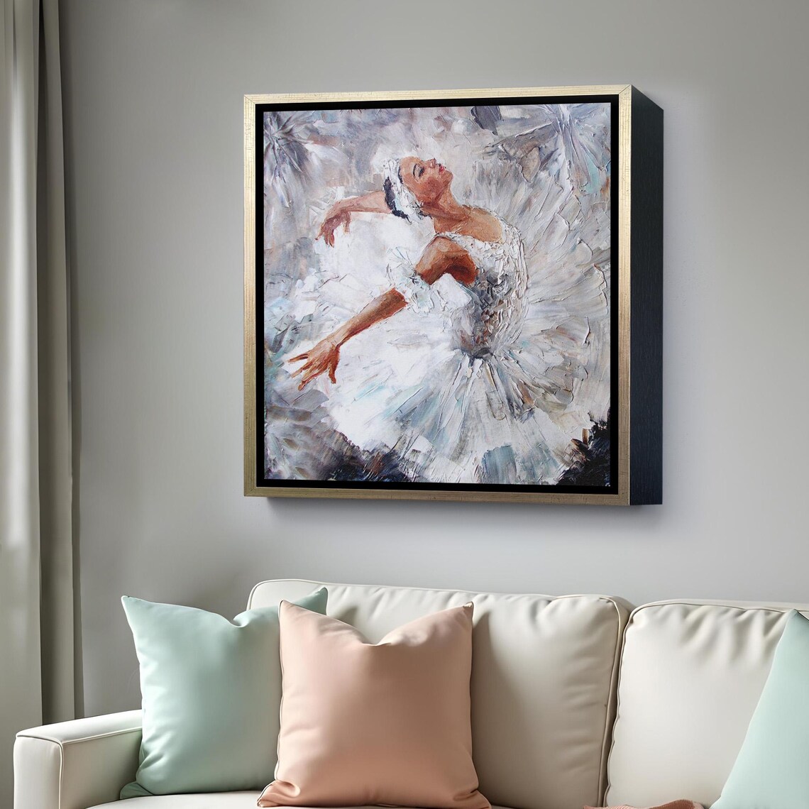 White Swan Ballerina Impressionist Oil Painting Dance Ballet Art Poster - Image 4