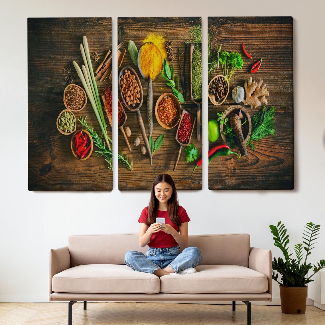 Kitchen Herbs On Cutting Board, Modern Decor - Image 2