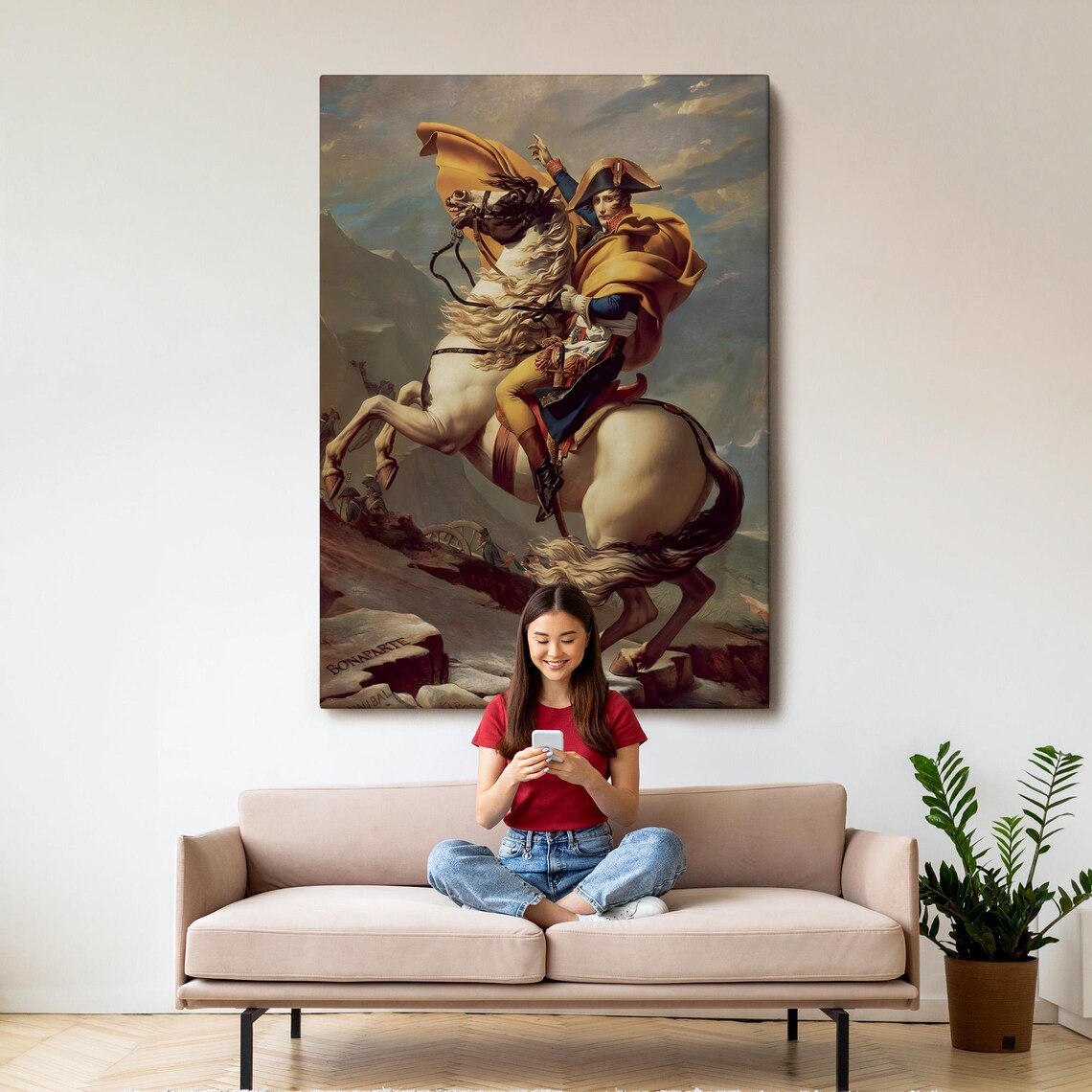 Napoleon Bonaparte Crossing the Alps Classic History Painting Wall Art - Image 3