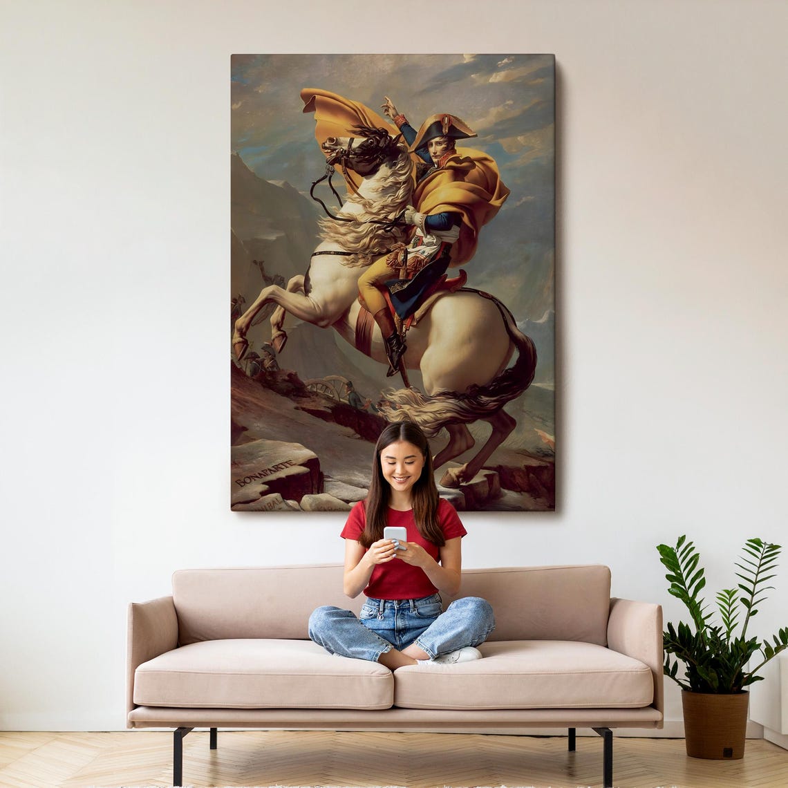 Napoleon Crossing The Alps Wall Print Room Decor Framed Wall Art Large Wall Hanging Modern Wall Decor - Image 3