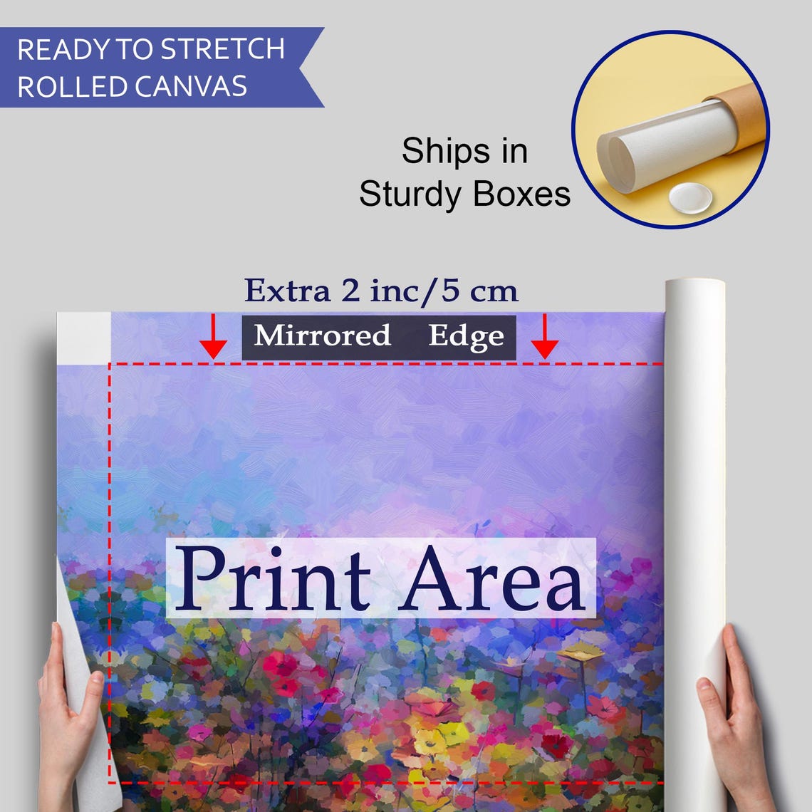 Abstract Wildflower Meadow Violet Purple Blooming Field Art Poster - Image 4