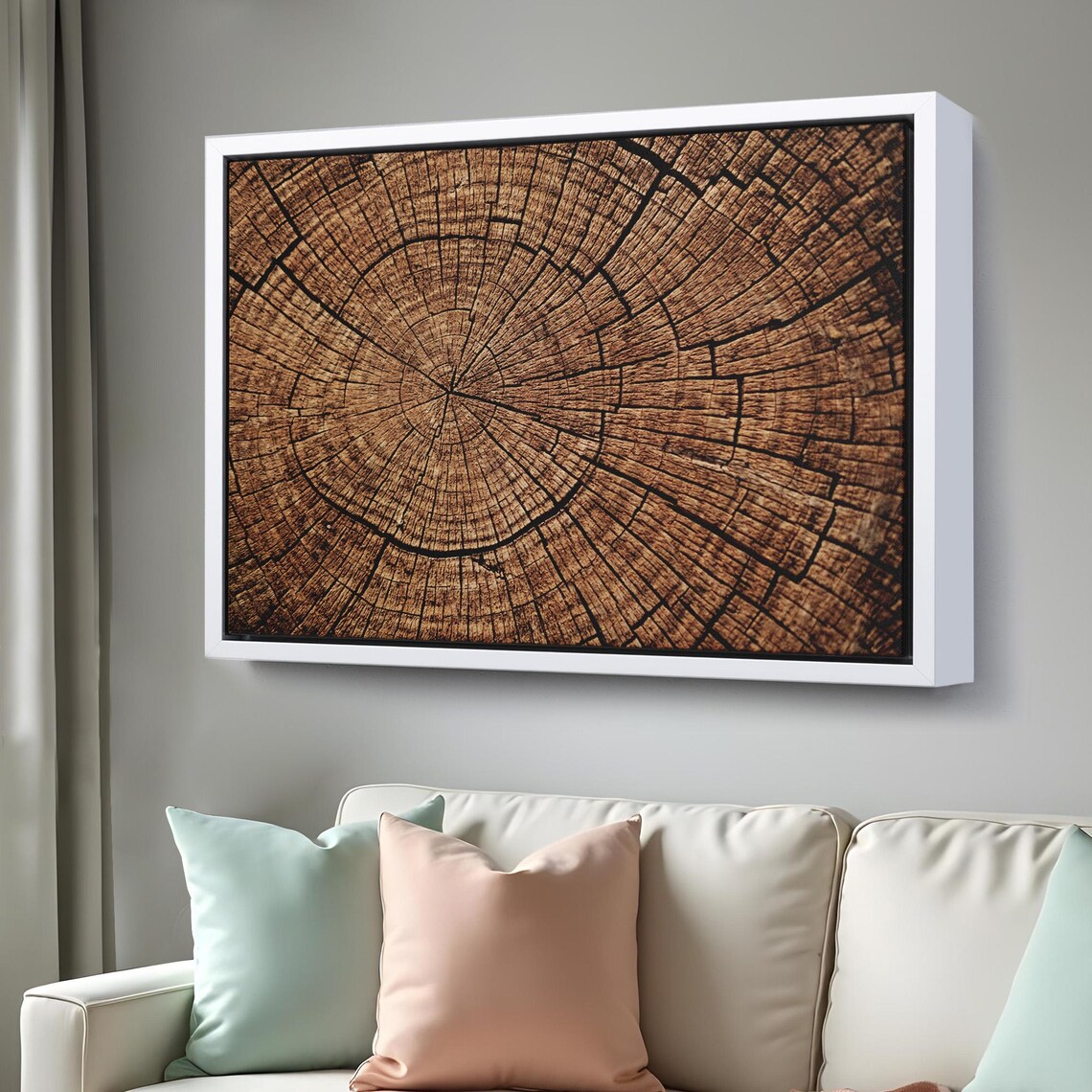 Tree Stump Pattern Painting, Minimal Modern Decor - Image 3