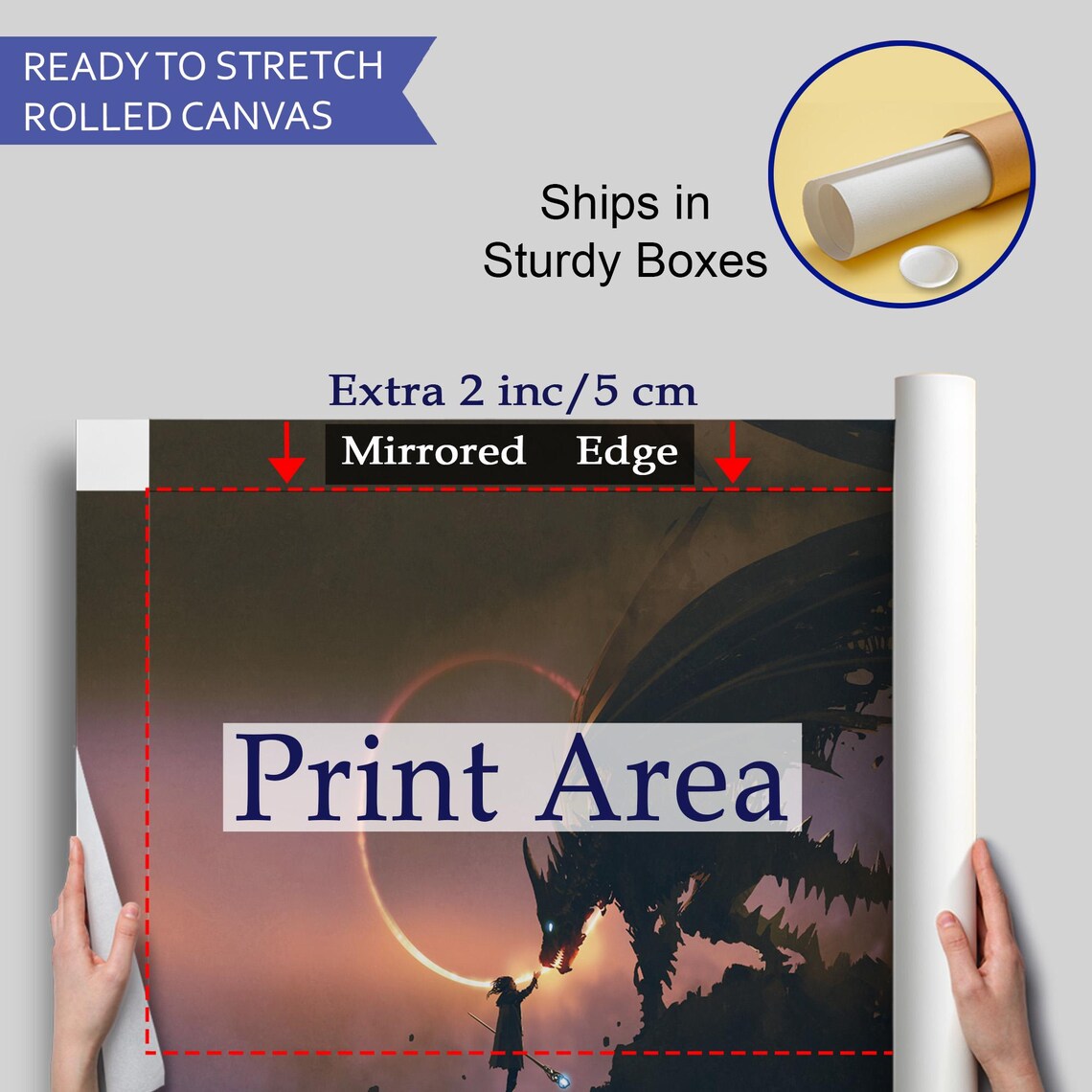 Dark Dragon Warrior Eclipse Sky Epic Fantasy Art Dramatic Wall Art Poster - Image 4