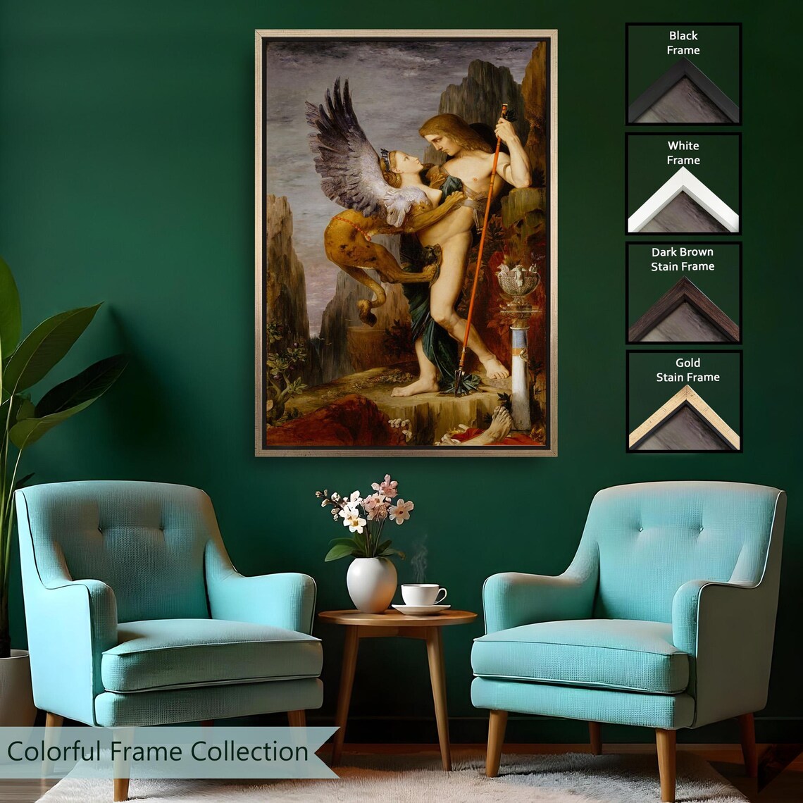 Moreau Oedipus and the Sphinx Mythology Classic Oil Art Poster - Image 2
