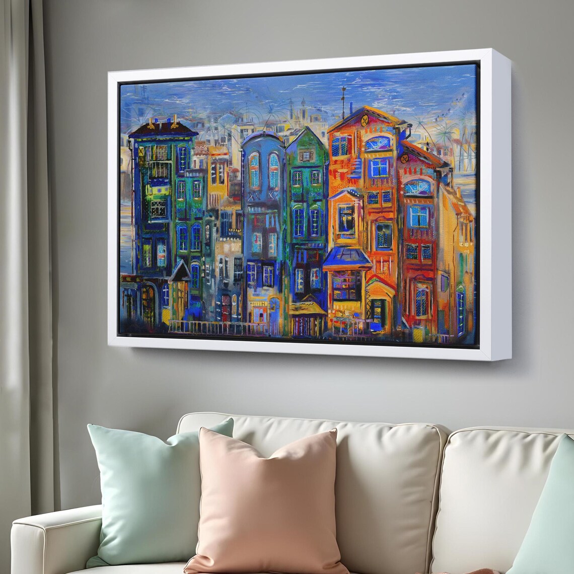 Colorful Holland Canal Houses Amsterdam Style Vibrant City Art Poster - Image 3