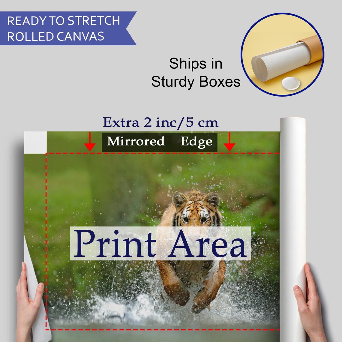 Wild Tiger Leaping Through Splashing Water Jungle Forest Wildlife Poster - Image 4