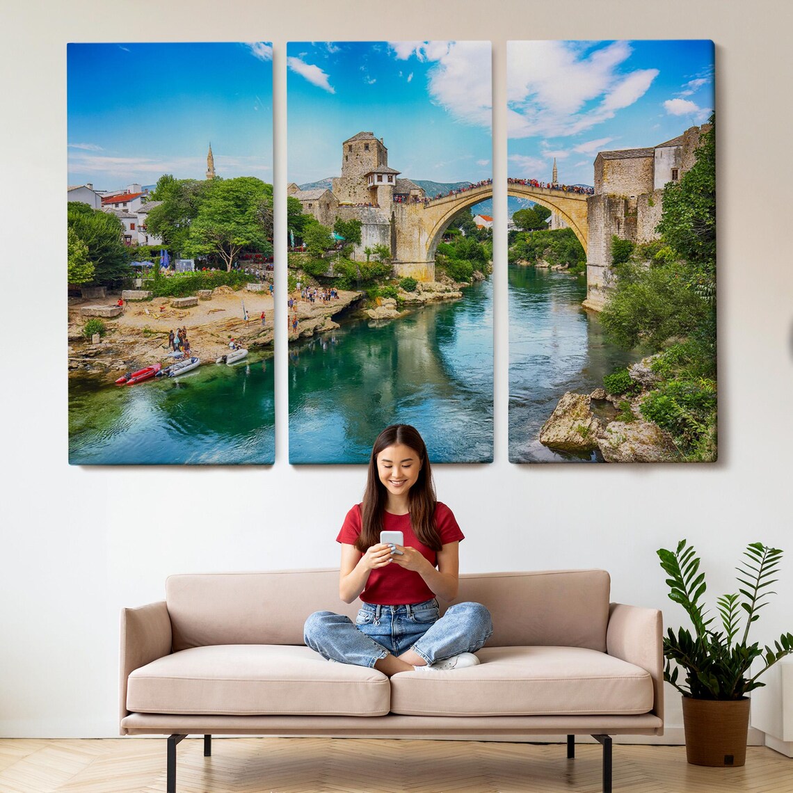 Mostar Bridge Art Print, Regional Wall Decor - Image 2