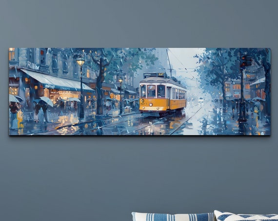 Panoramic Kolkata Ready To Hang Wall Art Print Oil Paint Style Wall Art Indian Wall Art
