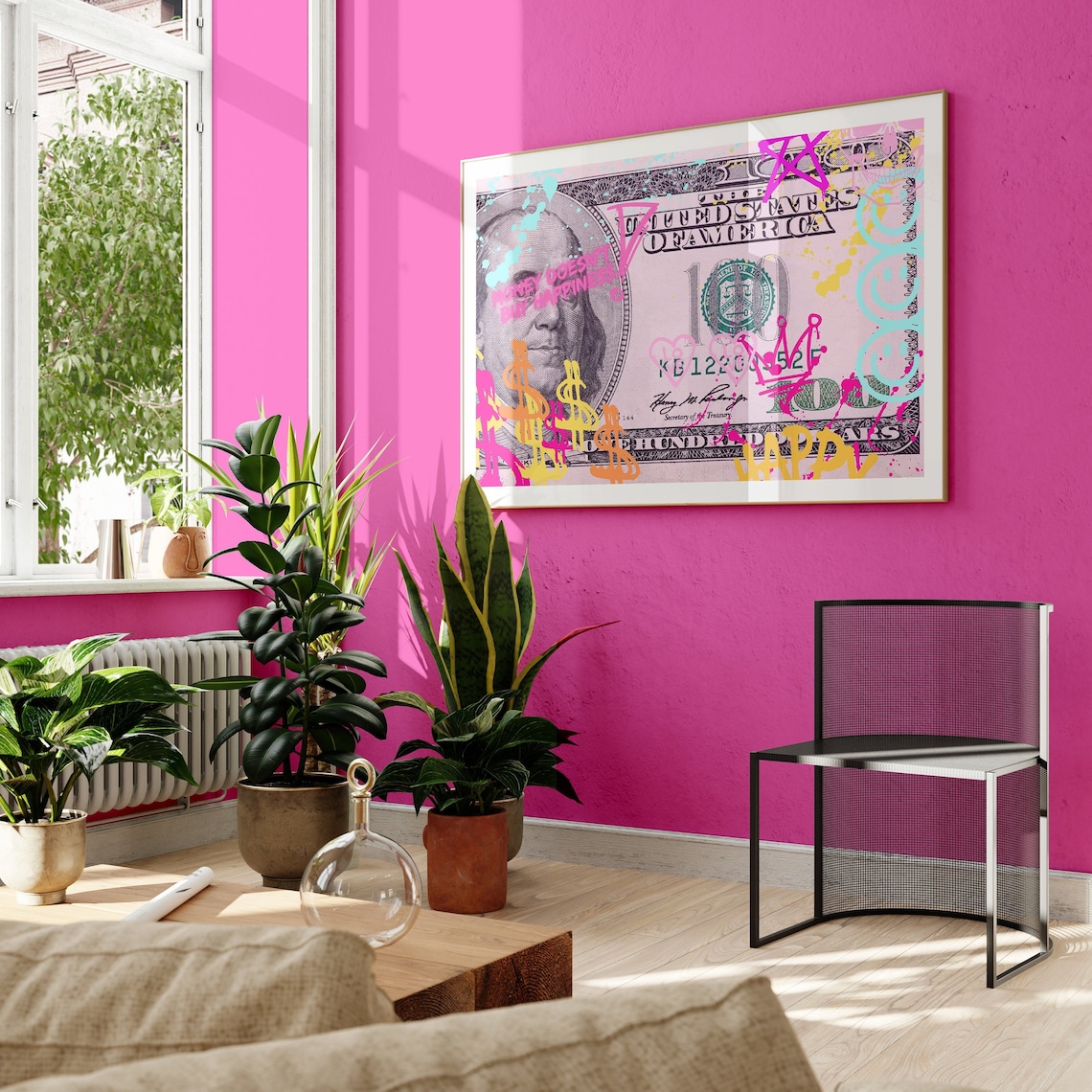 Money Doesn't Buy Happiness Preppy Poster Print