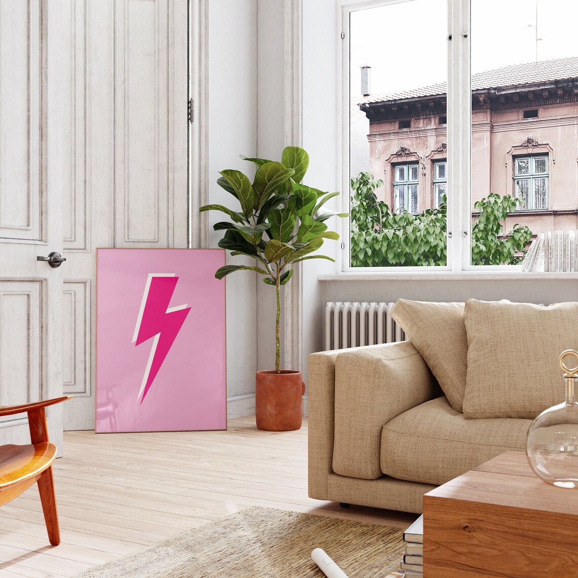 Retro Preppy Thunder Lightning Bolt Art Print