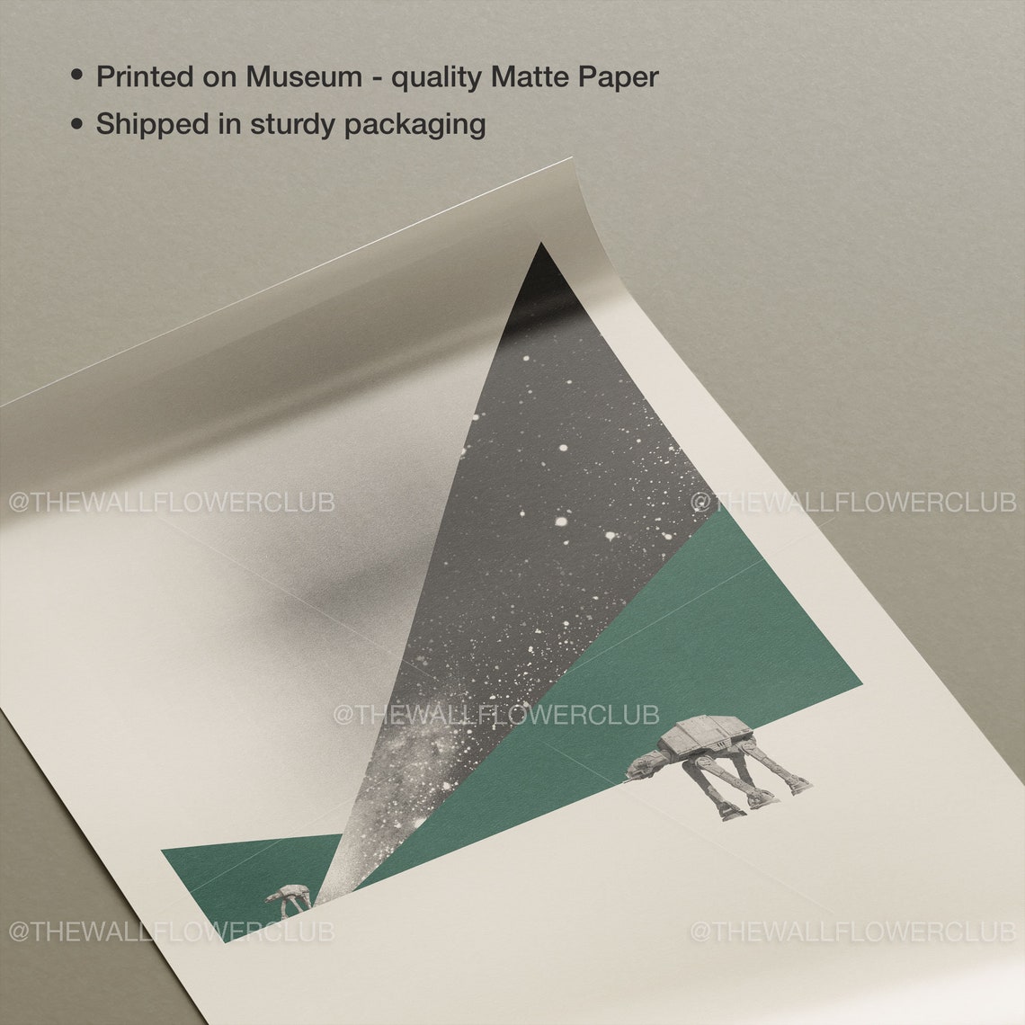 Star Wars Inspired AT AT Walker Minimalist Geometric Space Art Poster - Image 4