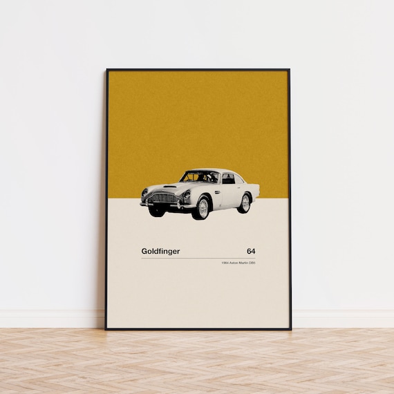 Goldfinger 1964 Aston Martin DB5 Classic Bond Car Movie Poster