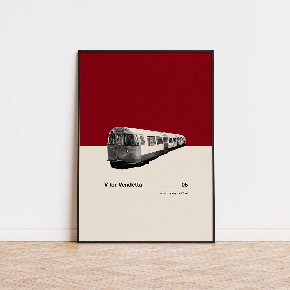 V For Vendetta London Underground Train Minimalist Movie Art Poster
