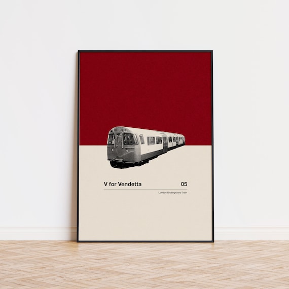 V For Vendetta London Underground Train Minimalist Movie Art Poster