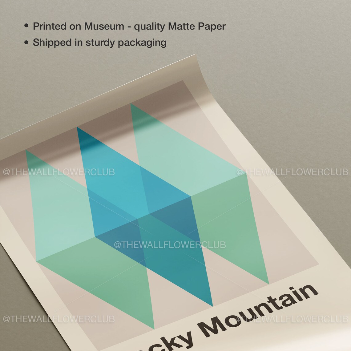 Rocky Mountain National Park Colorado Geometric Abstract Travel Poster - Image 3