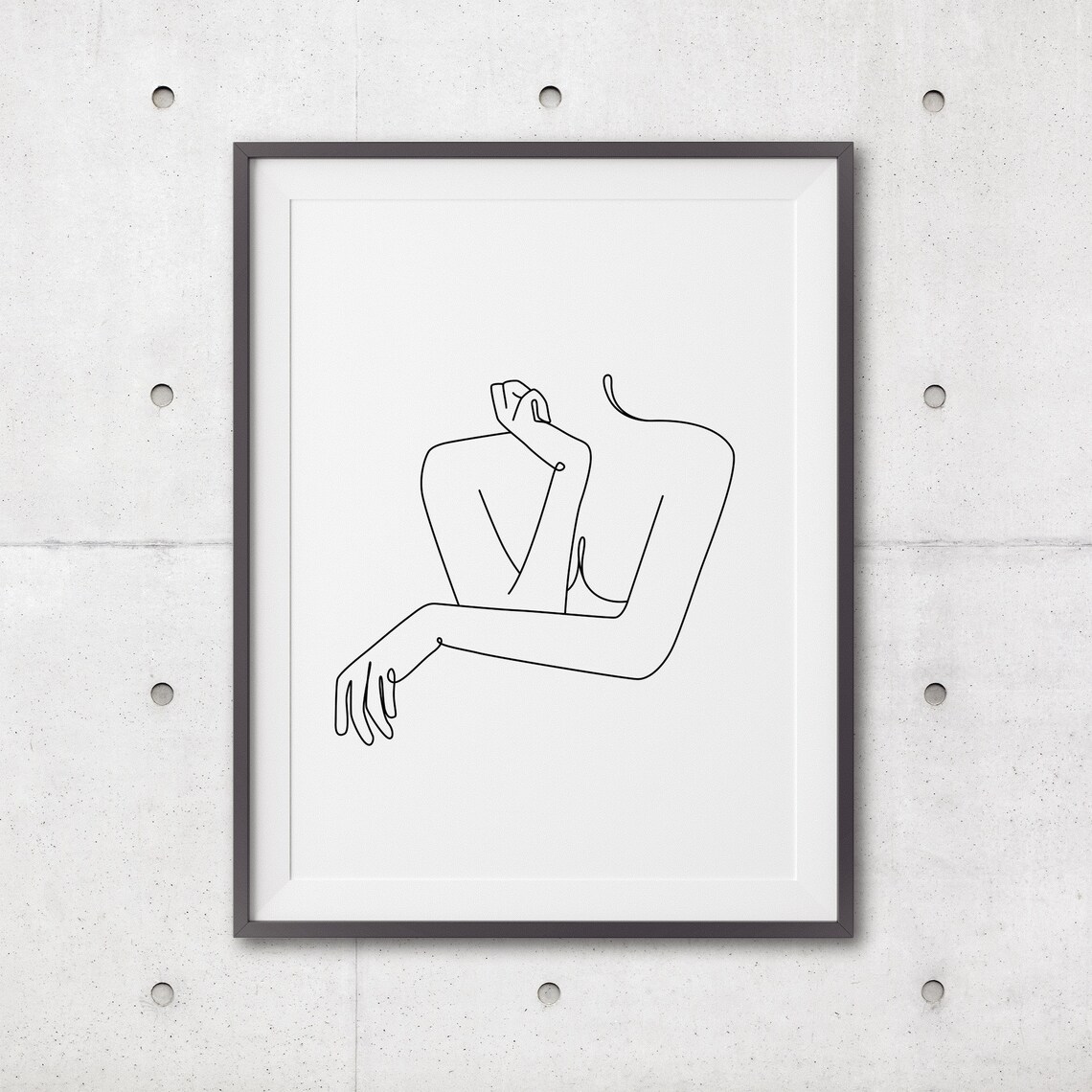 Nude Woman Line Art, Abstract Body Drawing - Image 3