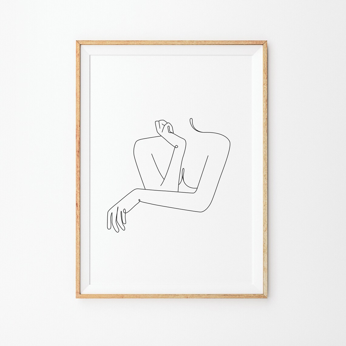 Nude Woman Line Art, Abstract Body Drawing