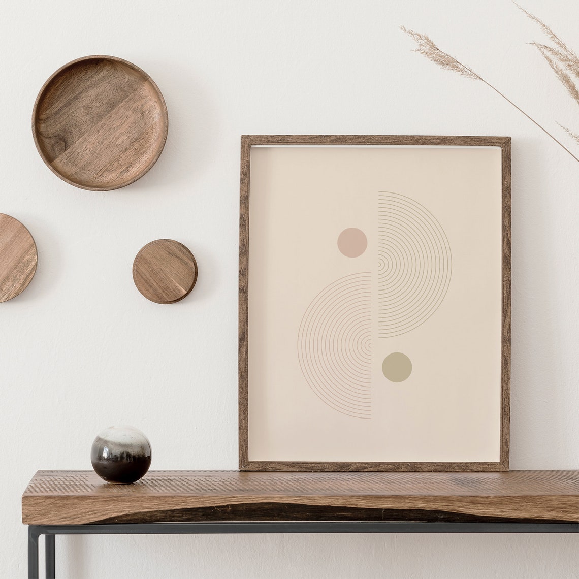 Boho Wall Art Abstract Art Prints Neutral Wall Art Modern Boho Decor Prints Geometric Art Bohemian Terracotta Wall Art Decor - Image 2