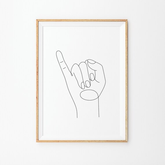 Little Finger Line Art Print Pinky Promise Art Print Line Art Poster Line Art Minimal Little Finger Wall Decor Line Art Print