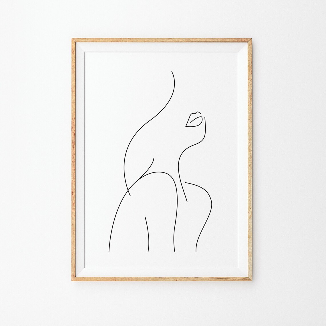 Woman Silhouette Single Line Drawing Female Nude Abstract Poster