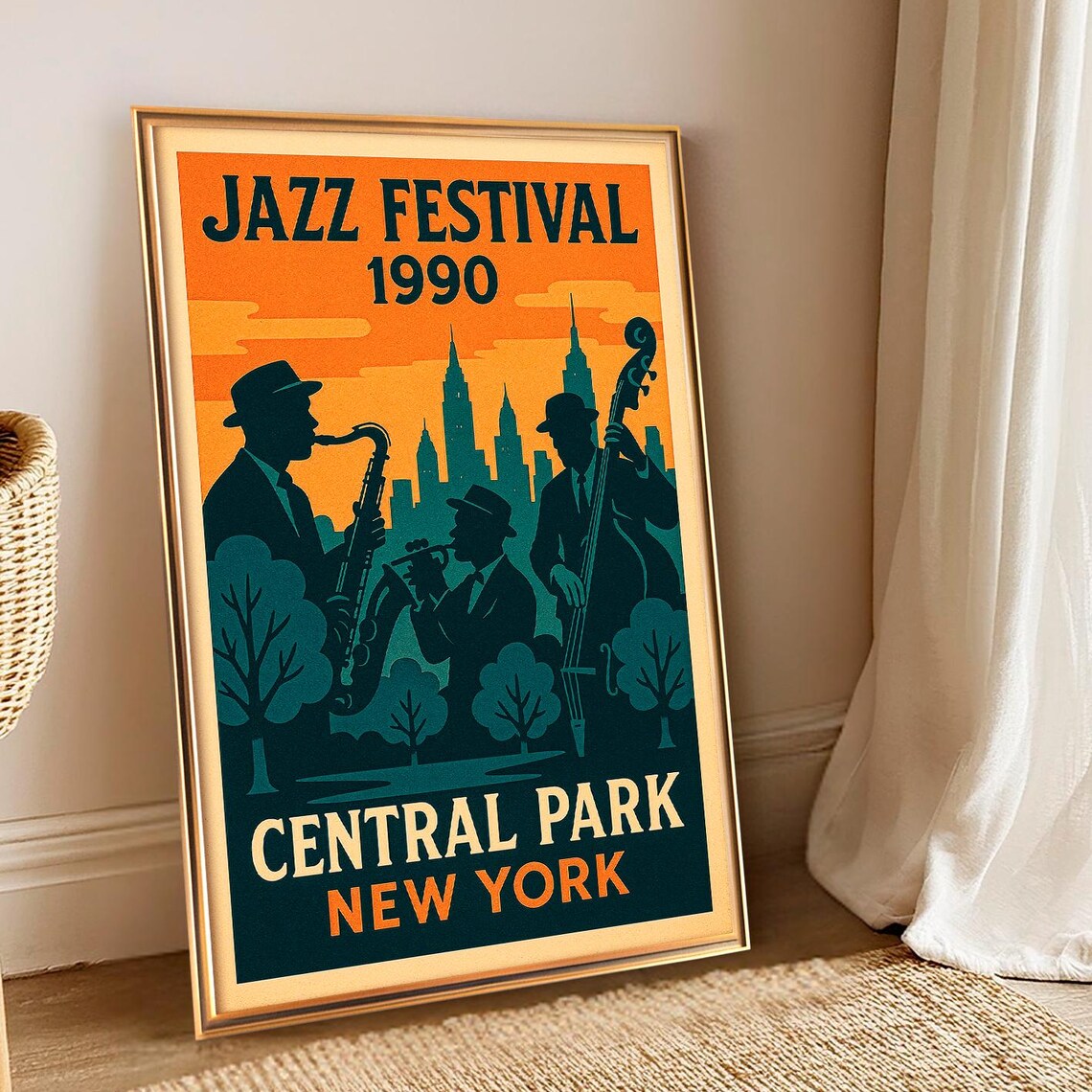 Jazz Festival 1990 Central Park New York Vintage Concert Poster
