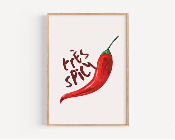 Trs Spicy Chili Pepper Print Watercolor Kitchen Art