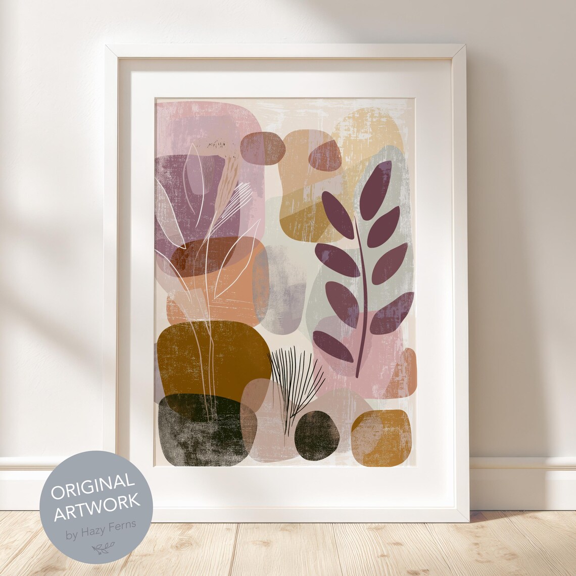 Modern Boho Abstract Wall Art Print, Fall Decor